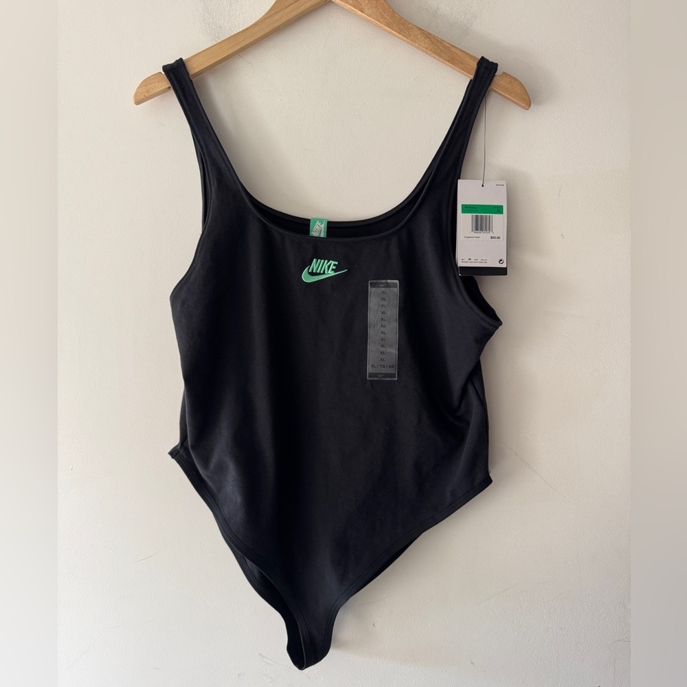 NEW!! Nike Black and Green Logo Bodysuit
